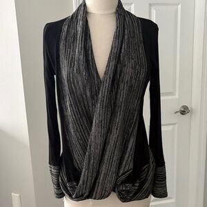 Sun n Moon Black and Gray Striped Cardigan